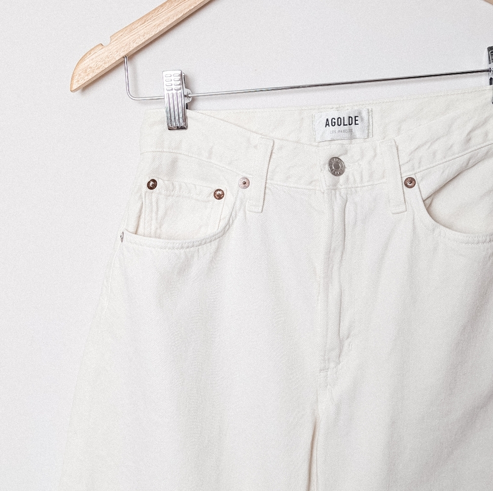 AGOLDE Balloon Jeans Curved Taper Leg Porcelain White 25 - Picture 12 of 13